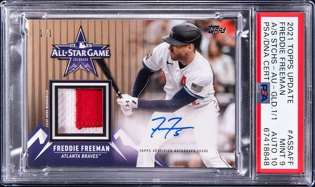 2021 Topps Update Freddie Freeman All-Star Stitches Autographs Gold #ASSA-FF card image
