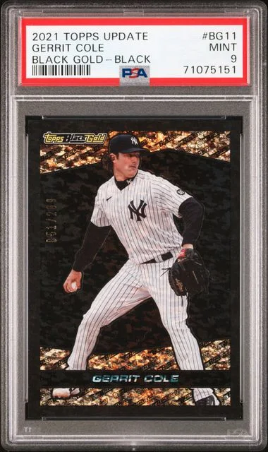 2021 Topps Update Gerrit Cole Black Gold Black #Bg11 card image