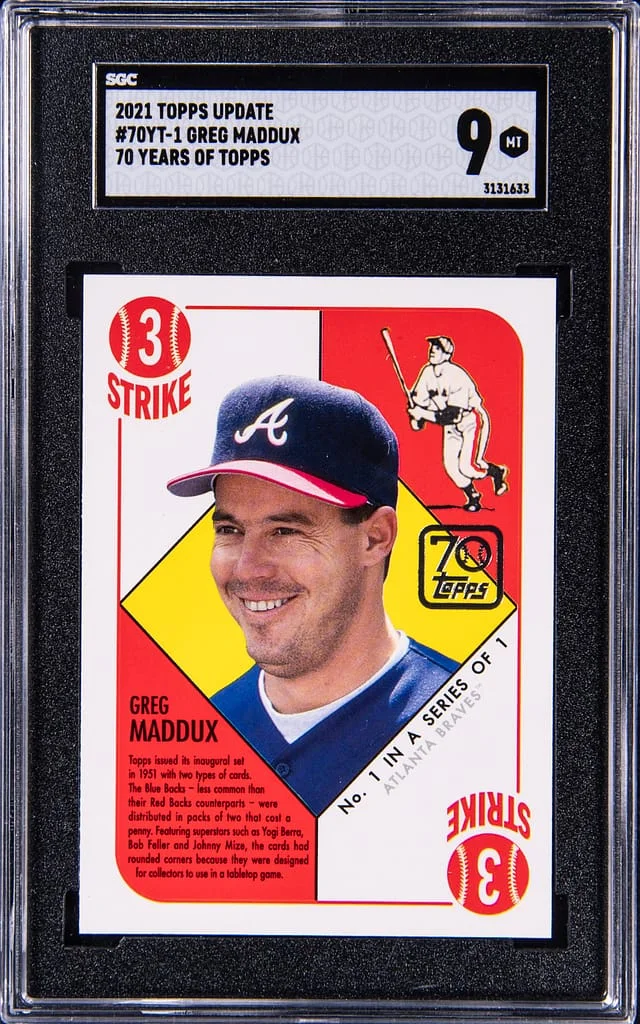 2021 Topps Update Greg Maddux 70 Years Of Topps #70YT-1 card image