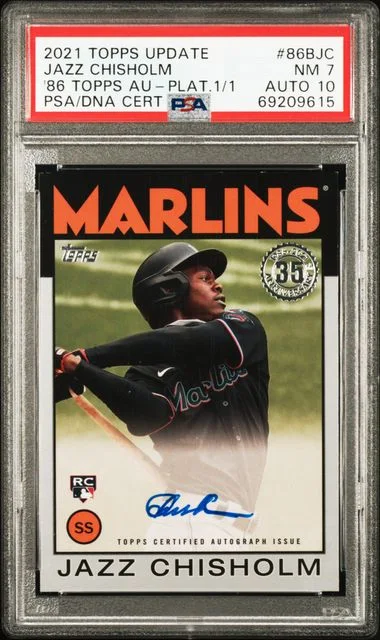 2021 Topps Update Jazz Chisholm 1986 Topps Autographs Platinum #86BJC card image