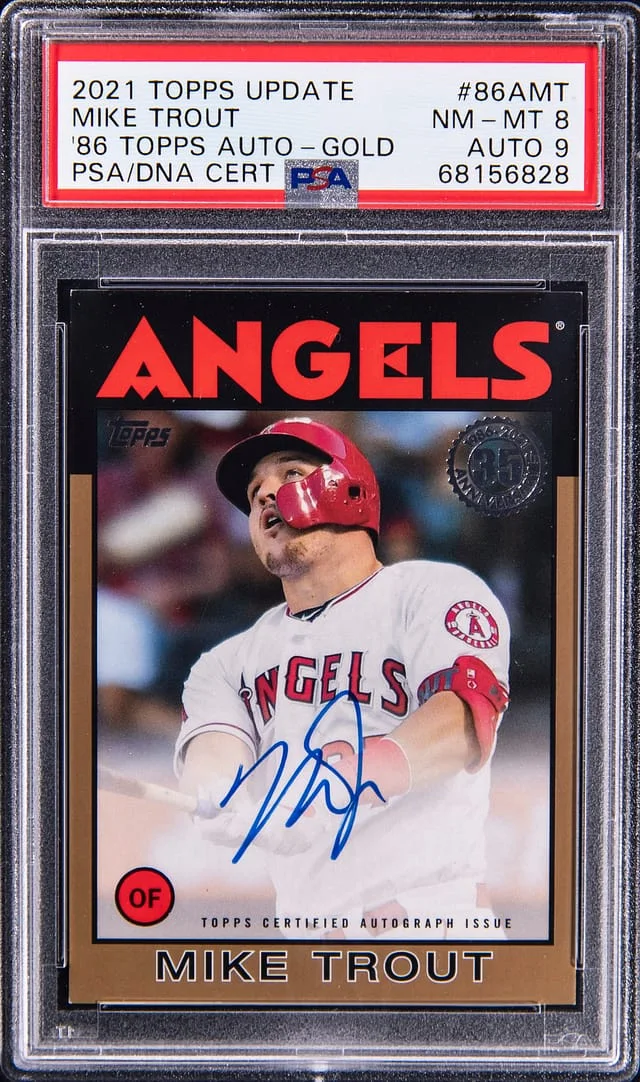2021 Topps Update Mike Trout 86 Topps Autograph Gold #86A-MT card image