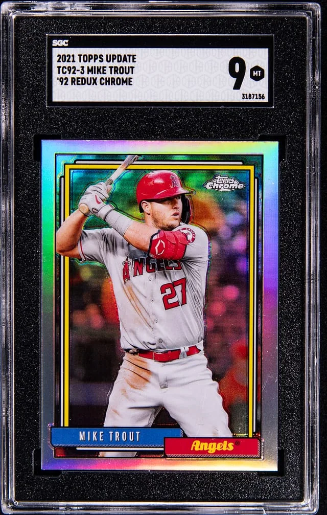 2021 Topps Update Mike Trout 92 Redux Chrome #TC92-3 card image