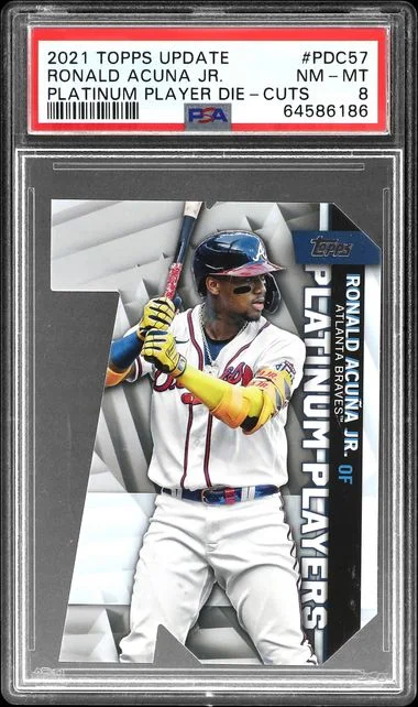 2021 Topps Update Ronald Acuna Jr. Platinum Players Die-Cuts #PDC-57 card image