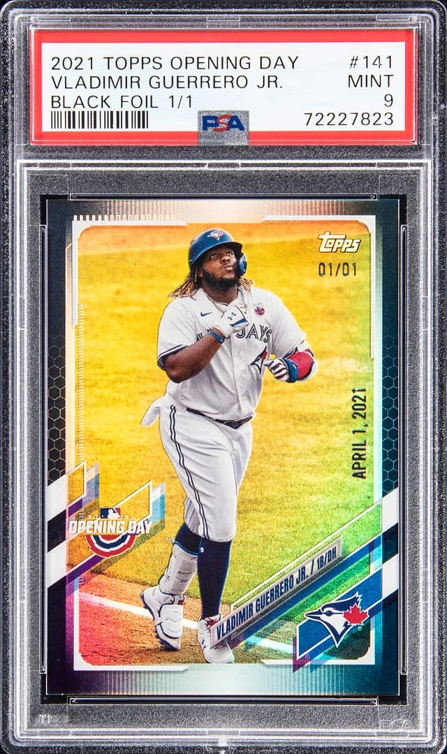 2021 Topps Vladimir Guerrero Jr. Opening Day Black Foil #141 card image