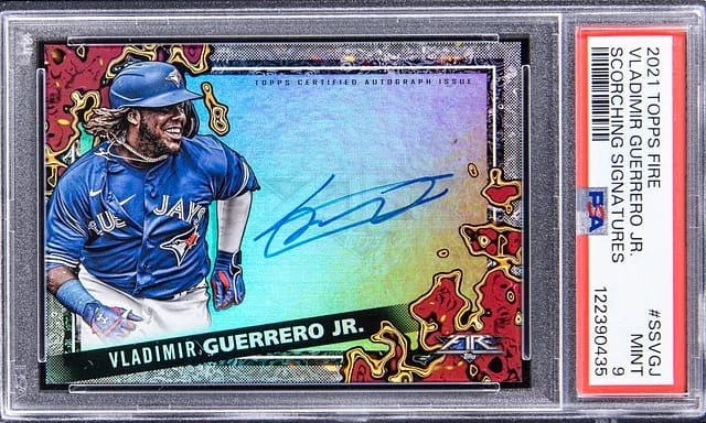 2021 Topps Vladimir Guerrero Jr. Fire Scorching Signatures #SS-VGJ card image