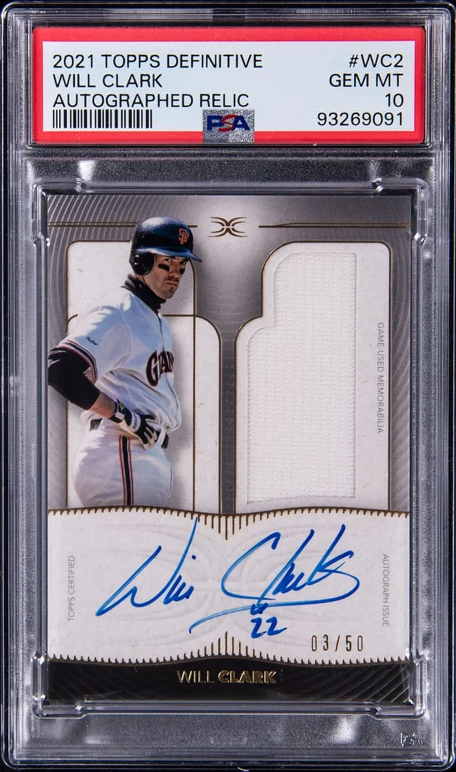 2021 Topps Will Clark Definitive Autographed Relic #DARC-WC2 card image