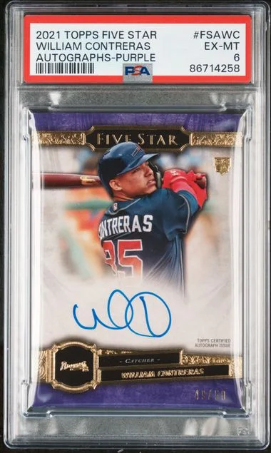 2021 Topps William Contreras Five Star Autographs Purple #FDA-WC card image