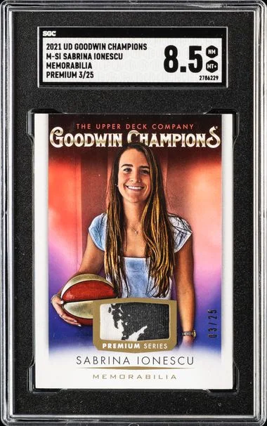 2021 UD Goodwin Champions Memorabilia Premium Sabrina Ionescu #M-Si card image