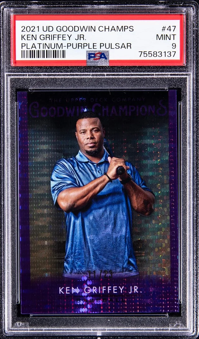 2021 UD Goodwin Champions Platinum Purple Pulsar Ken Griffey Jr. #47 card image