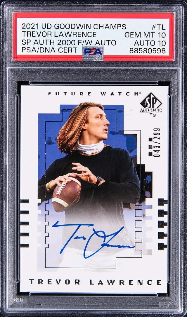 2021 UD Goodwin Champions SP Authentic 2000 Future Watch Autograph Trevor Lawrence #00T-TL card image