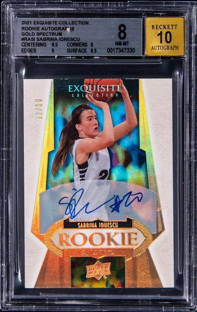 2021 Upper Deck Exquisite Collection Sabrina Ionescu Autographs Gold Spectrum #RA-SI card image