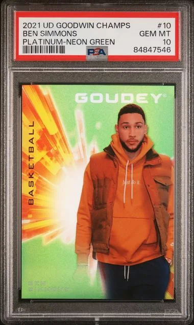 2021 Upper Deck Goodwin Champions Ben Simmons Platinum-Neon Green #10 card image