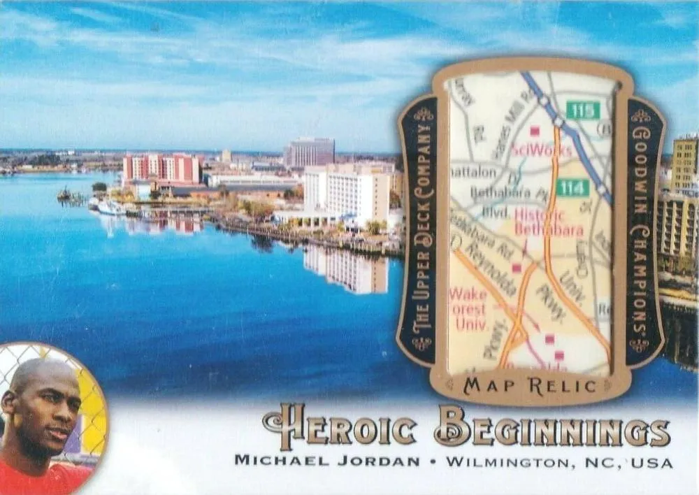 2021 Upper Deck Goodwin Champions Michael Jordan Heroic Beginnings Map Relics #HB-MJ card image