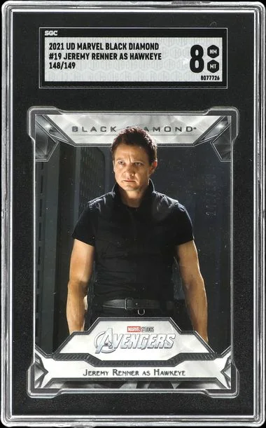 2021 Upper Deck Jeremy Renner As Hawkeye Marvel Black Diamond #19 card image