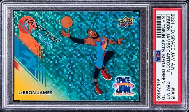 2021 Upper Deck LeBon James Cartoon Space Jam A New Legacy - Looney Tunes In Action Mega Green #IA15 card image
