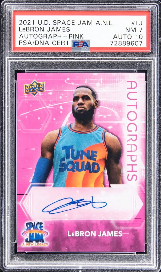 2021 Upper Deck LeBron James Space Jam: A New Legacy Autographs Pink #PS-LJ card image