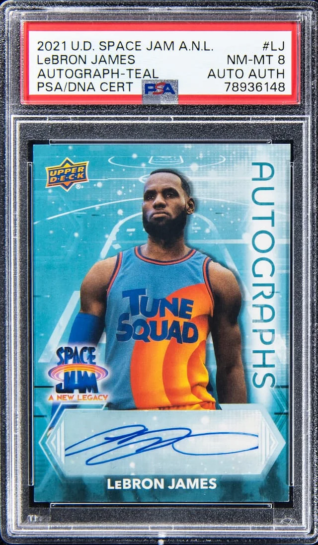 2021 Upper Deck LeBron James Space Jam A New Legacy Autograph Teal #S-LJ card image