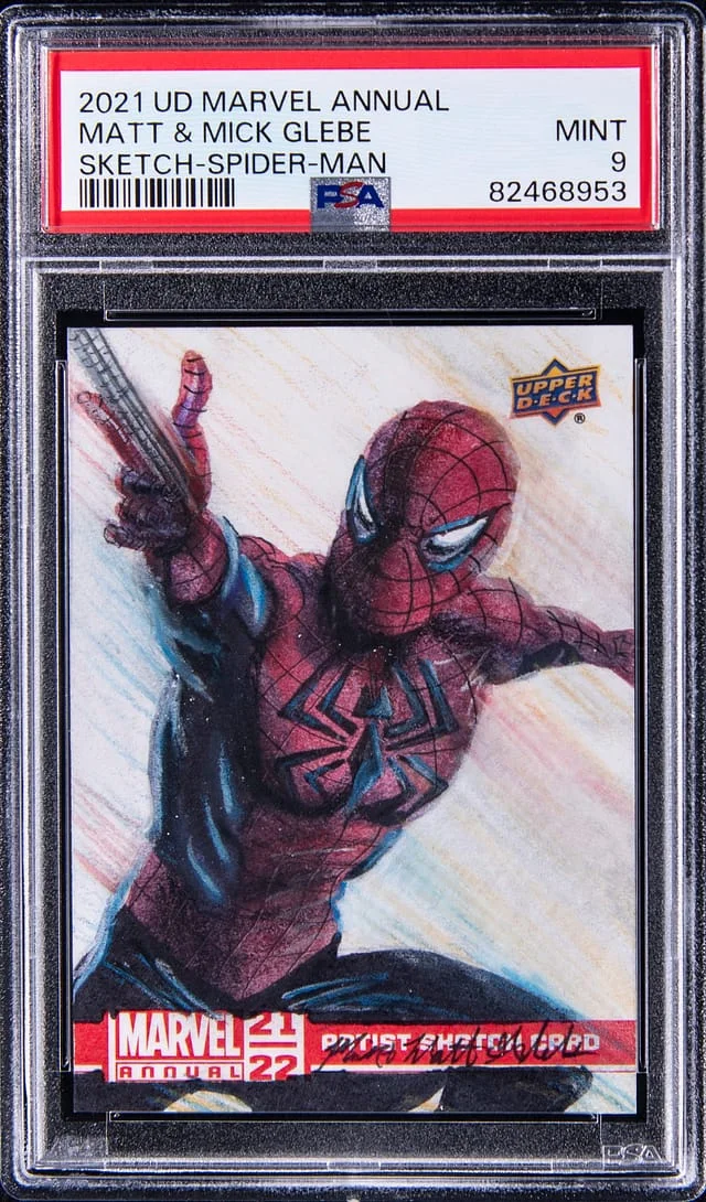 2021 Upper Deck Marvel Annual Matt & Mick Glebe Sketch Spider-Man #no-number card image