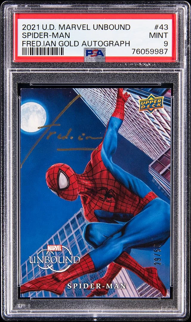 2021 Upper Deck Spider-Man, Marvel Unbound Fred.ian Gold Autograph #43 card image