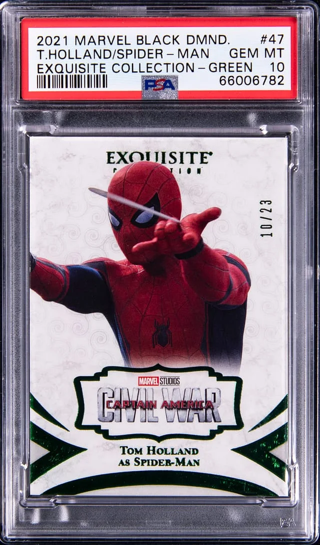 2021 Upper Deck Spider-Man/Tom Holland Marvel Black Diamond Exquisite Collection Green #47 card image