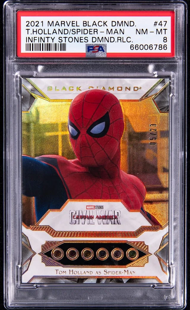 2021 Upper Deck Spider-Man/Tom Holland Diamond Marvel Black Diamond Infinity Stones Diamond Relics #47 card image
