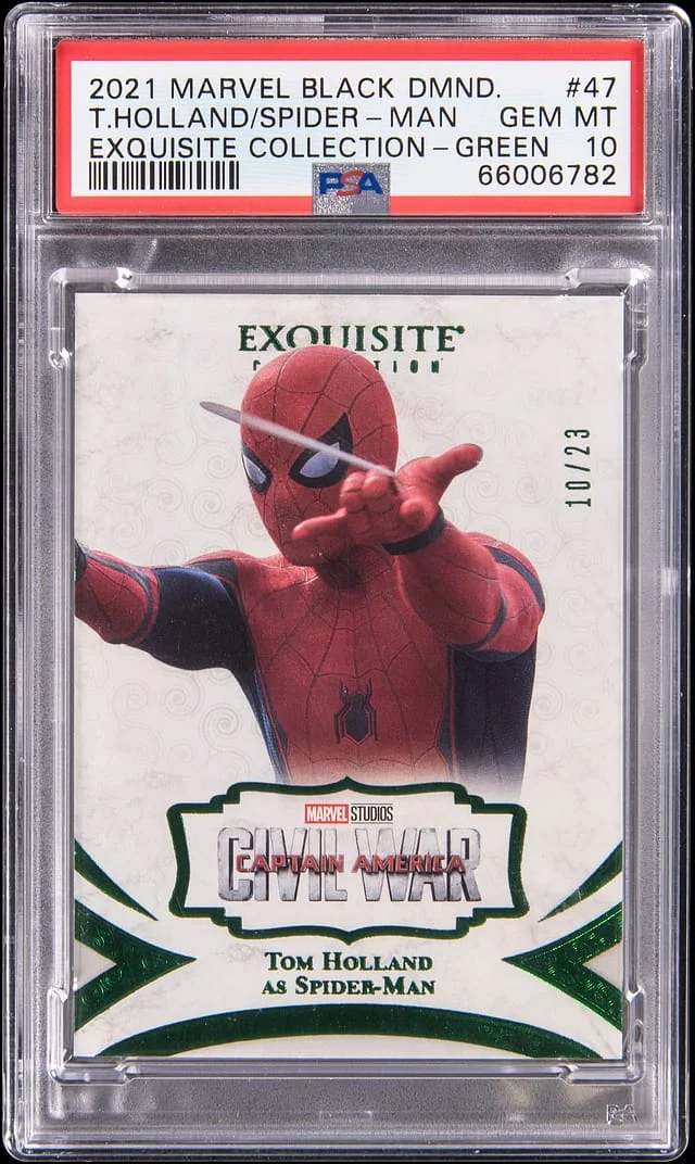2021 Upper Deck Tom Holland/Spider-Man Marvel Black Diamond Exquisite Collection Green #47 card image