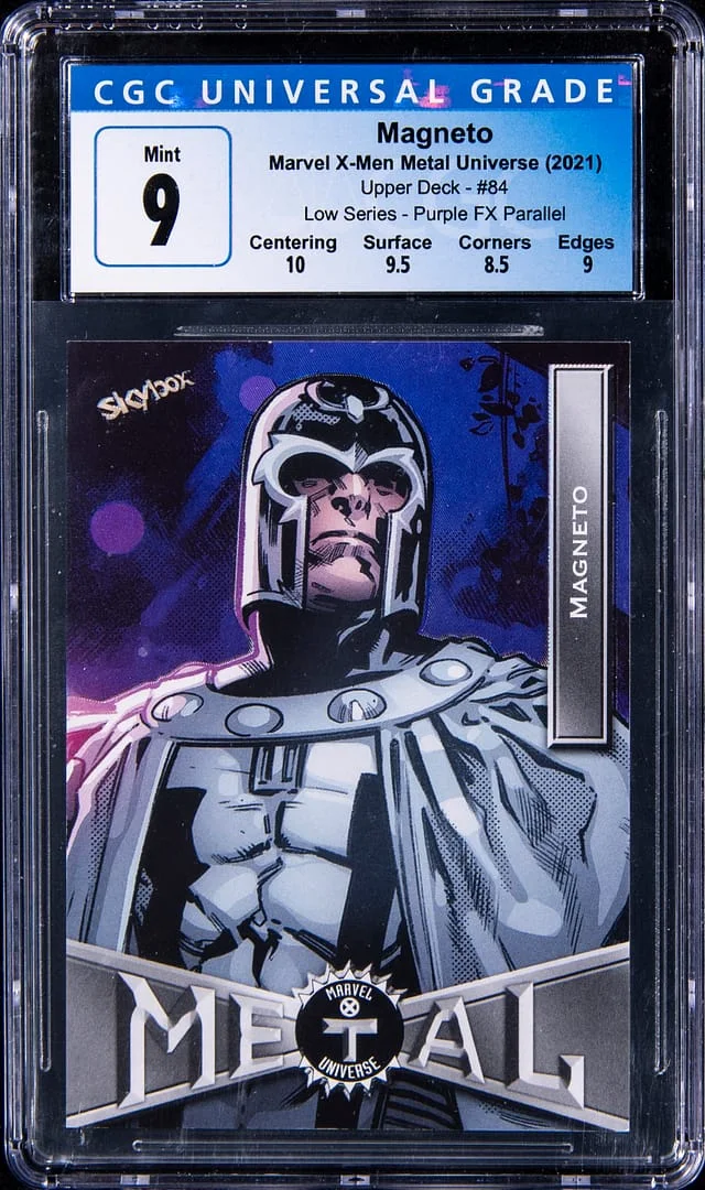2021 Upper Deck/SkyBox Marvel X-Men Metal Universe Low Series Purple FX Magneto #84 card image