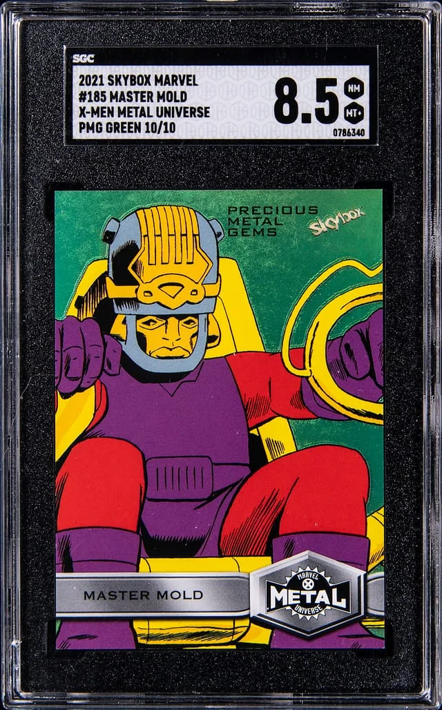 2021 Upper Deck/SkyBox Marvel X-Men Metal Universe Precious Metal Gems (PMG) Green Master Mold #185 card image