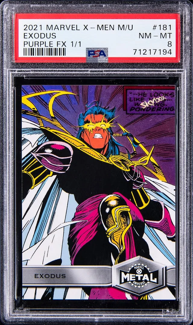 2021 Upper Deck/SkyBox Marvel X-Men Metal Universe Purple FX Exodus #181 card image