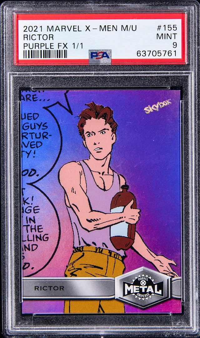 2021 Upper Deck/SkyBox Marvel X-Men Metal Universe Purple FX Rictor #155 card image