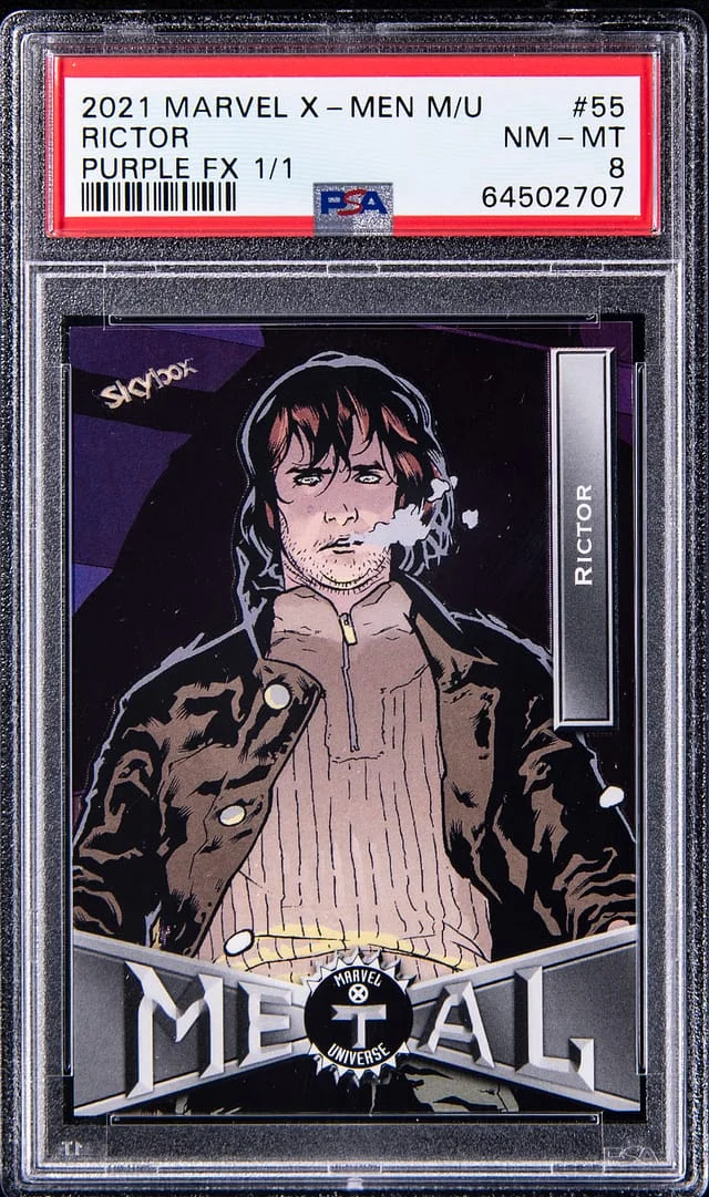 2021 Upper Deck/SkyBox Marvel X-Men Metal Universe Purple FX Rictor #55 card image