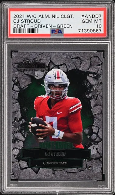 2021 Wild Card Alumination NIL Collegiate Draft Driven Green CJ Stroud #ANDD-7 card image