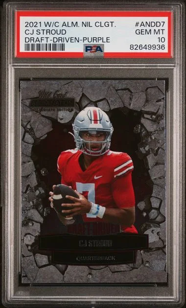 2021 Wild Card Alumination Nil Collegiate Draft-Driven Purple Cj Stroud #ANDD7 card image
