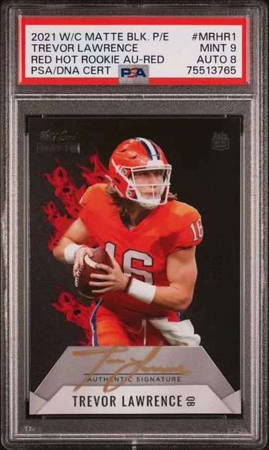 2021 Wild Card Matte Black Premier Edition Red Hot Autographs Red Trevor Lawrence #Mrhr1 card image