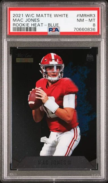 2021 Wild Card Matte White Heat Blue Mac Jones #MRHR-3 card image