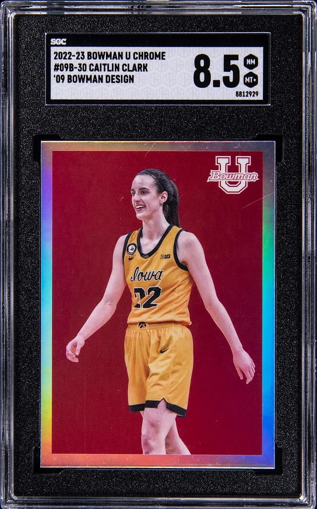 2022-23 Bowman Caitlin Clark U Chrome '89 Bowman Design #09B-30 card image