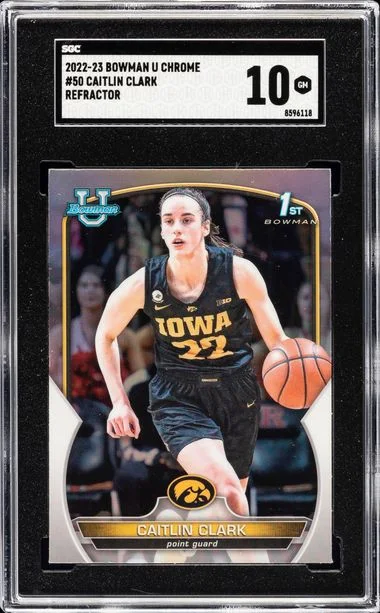 2022-23 Bowman Caitlin Clark U Chrome Refractor #50 card image