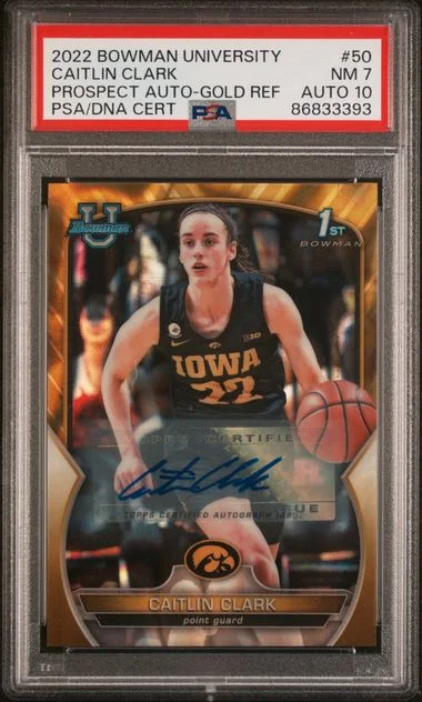 2022-23 Bowman Chrome University Caitlin Clark Refractor #50 card image
