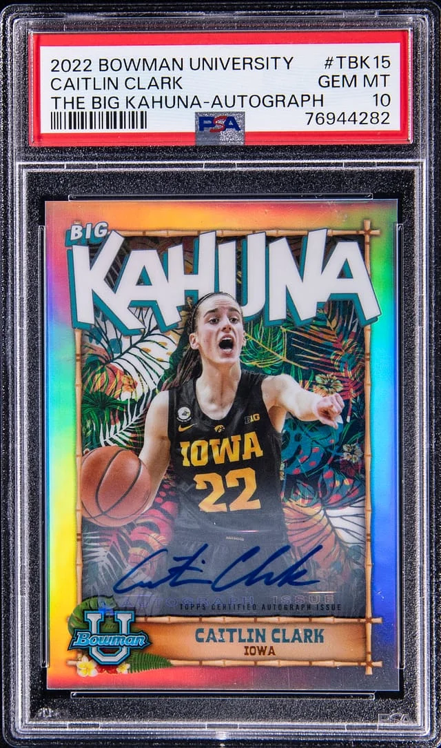 2022-23 Bowman Chrome University Caitlin Clark The Big Kahuna Autographs #TBK-15 card image