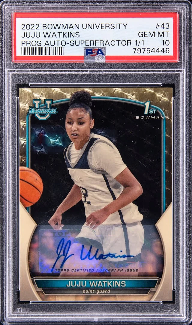 2022-23 Bowman Chrome University JuJu Watkins Prospect Autographs SuperFractor #43 card image