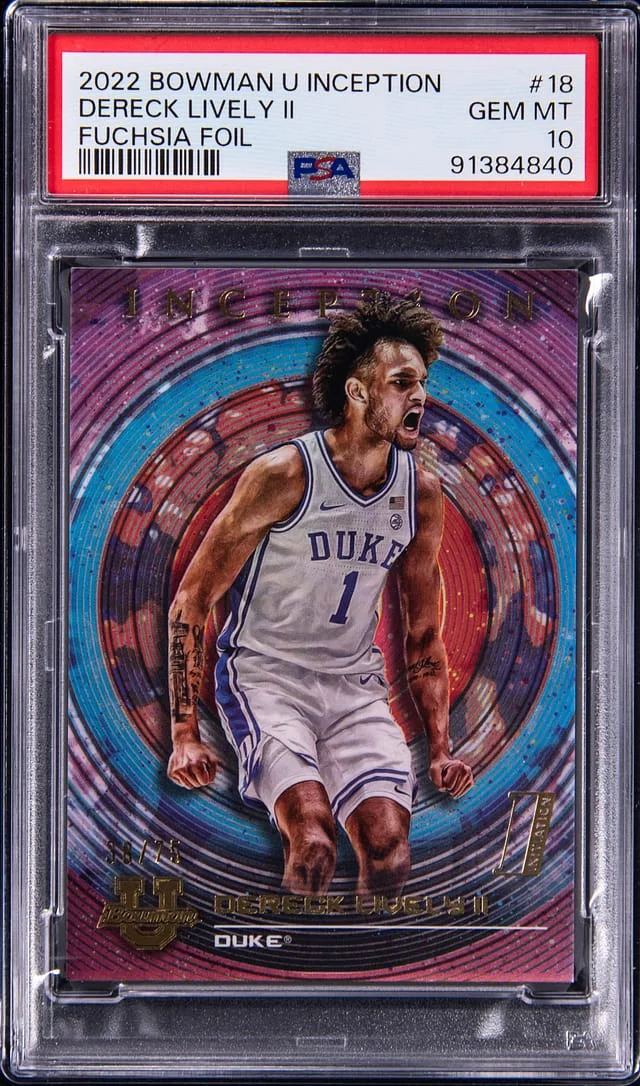 2022-23 Bowman Dereck Lively II U Inception Fuchsia Foil #18 card image