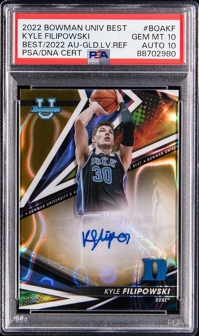 2022-23 Bowman Kyle Filipowski U Best Best of 2022 Autographs Gold Lava Refractor #BOA-KF card image