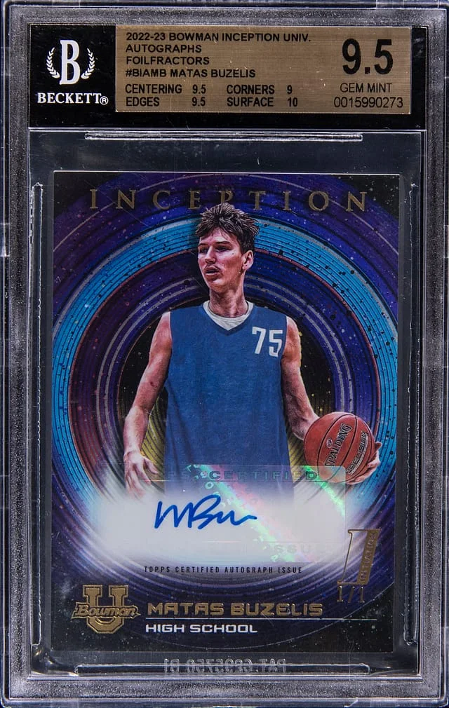 2022-23 Bowman Matas Buzelis Inception University Autographs Foilfractors #BIA-MB card image