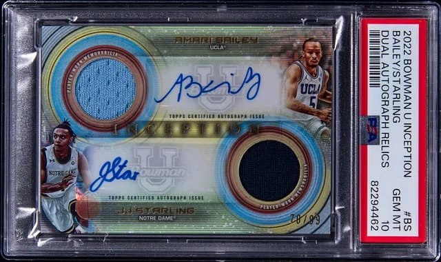2022-23 Bowman University Amari Bailey/JJ Starling Inception Dual Autograph Relics #BS card image