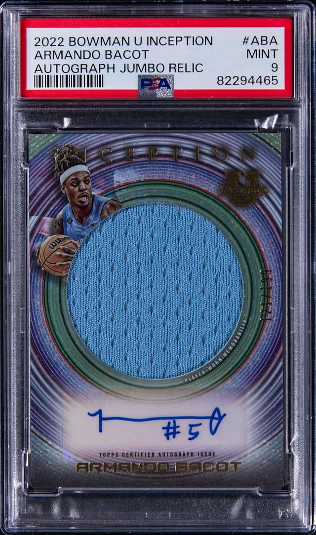 2022-23 Bowman University Armando Bacot Inception Autograph Jumbo Relic #ABA card image
