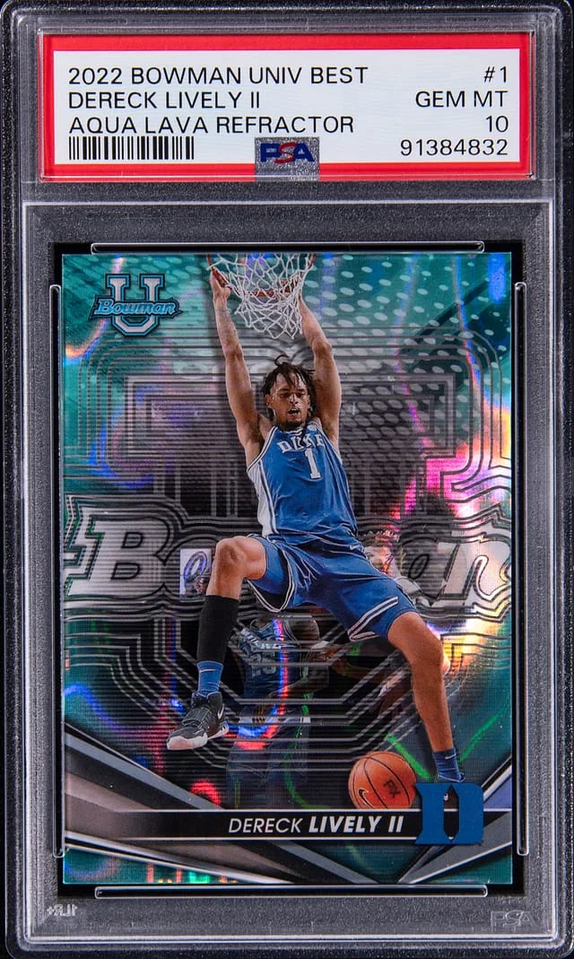 2022-23 Bowman University Best Dereck Lively II Gold Lava Refractor #1 card image