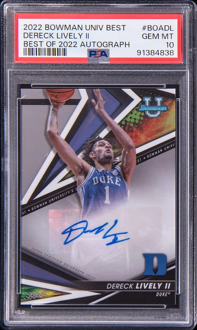 2022-23 Bowman University Best Dereck Lively II of 2022 Autograph #BOA-DL card image