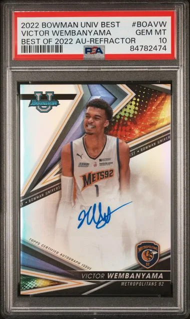 2022-23 Bowman University Best Victor Wembanyama Of 2022 Autograph Refractor #BOA-VW card image