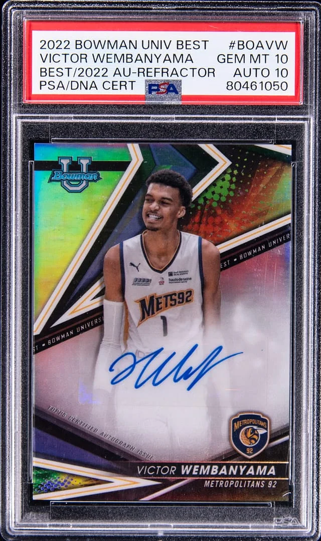 2022-23 Bowman University Best Victor Wembanyama of 2022 Autograph Refractor #ROAVW card image
