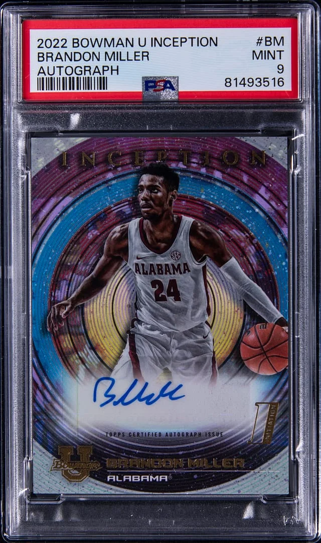 2022-23 Bowman University Brandon Miller Inception Autograph #BIA-BM card image